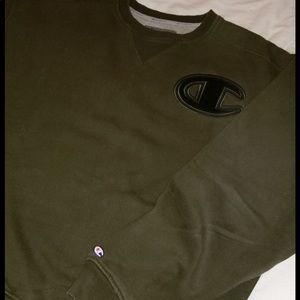 Olive green champion crew neck sweater